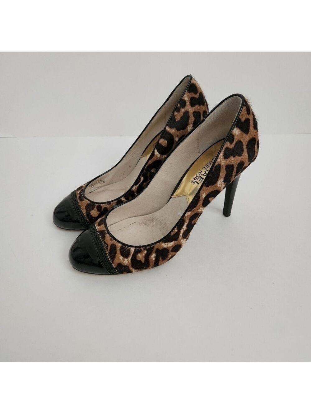 MICHAEL KORS | Cynthia heels pumps pony hair animal print brown black sz 5.5